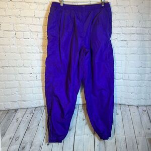 Nike Track Pants  XL Purple Elastic Waist Pleated Workout Athleisure Pull on Nyl